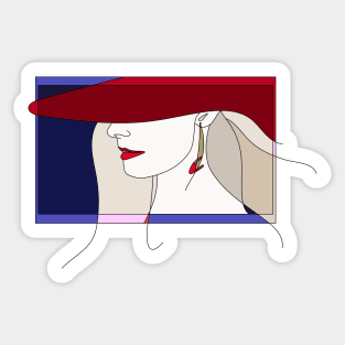 Code Rouge #woman #girl #beauty #fineart #popart #home #decor #fashion #buyart #artprint #minimal #drawing Sticker